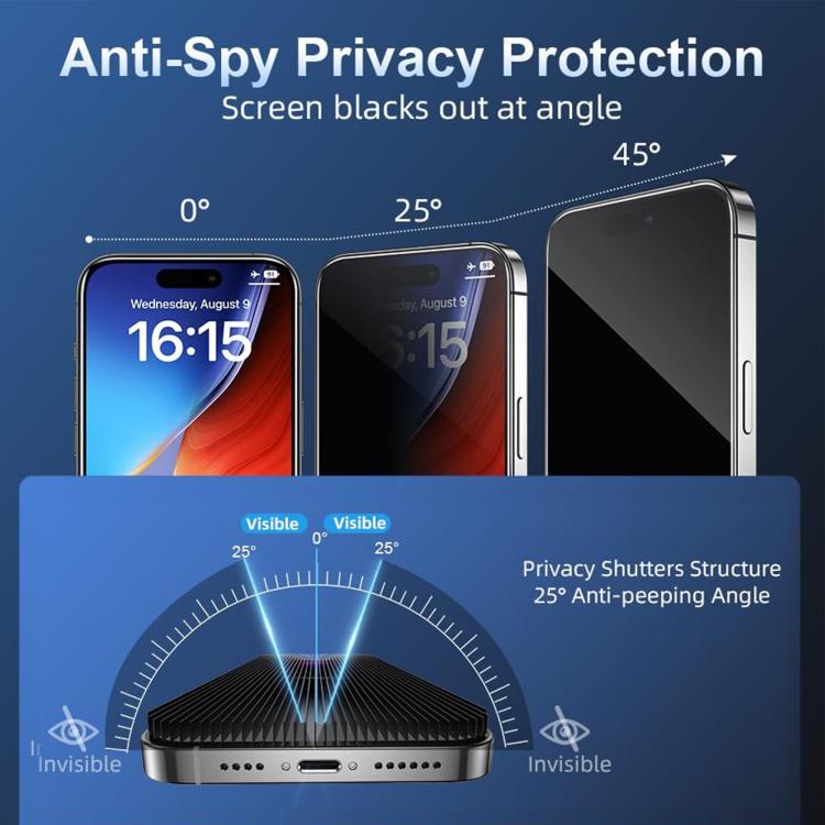 For iPhone 11 10pcs Kalebol High-Aluminum Screen-Printed Full-Coverage Black-Border Privacy Tempered Glass Film by Kalebol