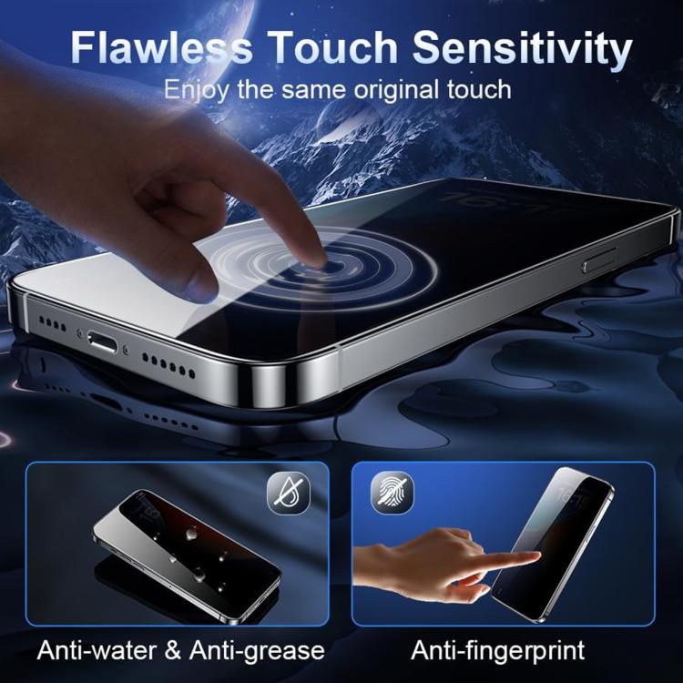 For iPhone 17 Pro 10pcs Kalebol High-Aluminum Screen-Printed Full-Coverage Black-Border Privacy Tempered Glass Film by Kalebol