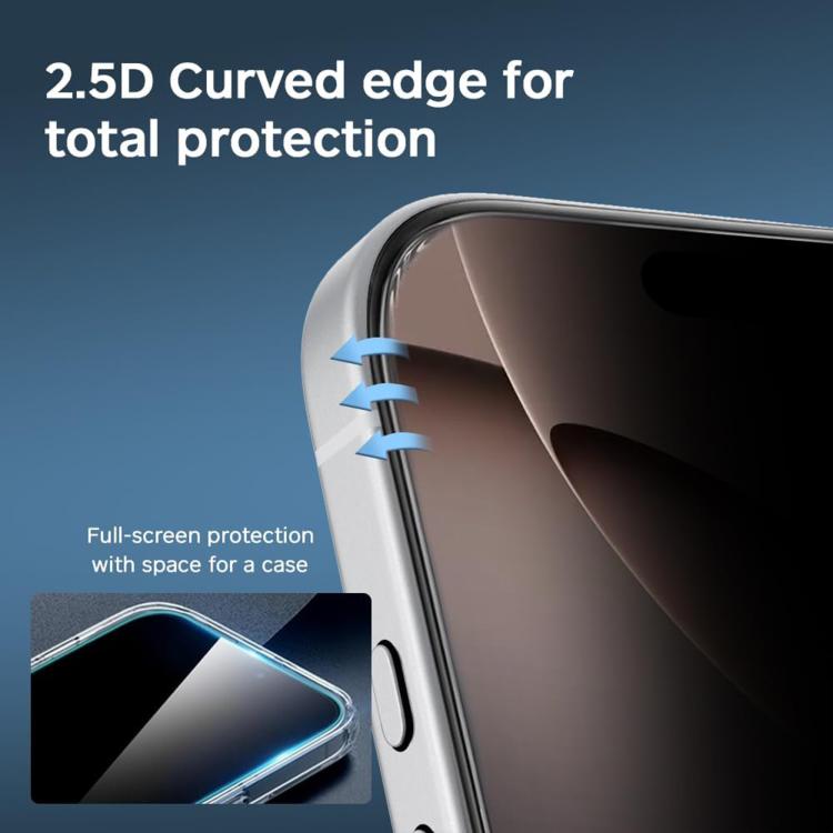 For iPhone 17 Pro Max 10pcs Kalebol High-Aluminum Screen-Printed Full-Coverage Black-Border Privacy Tempered Glass Film by Kalebol