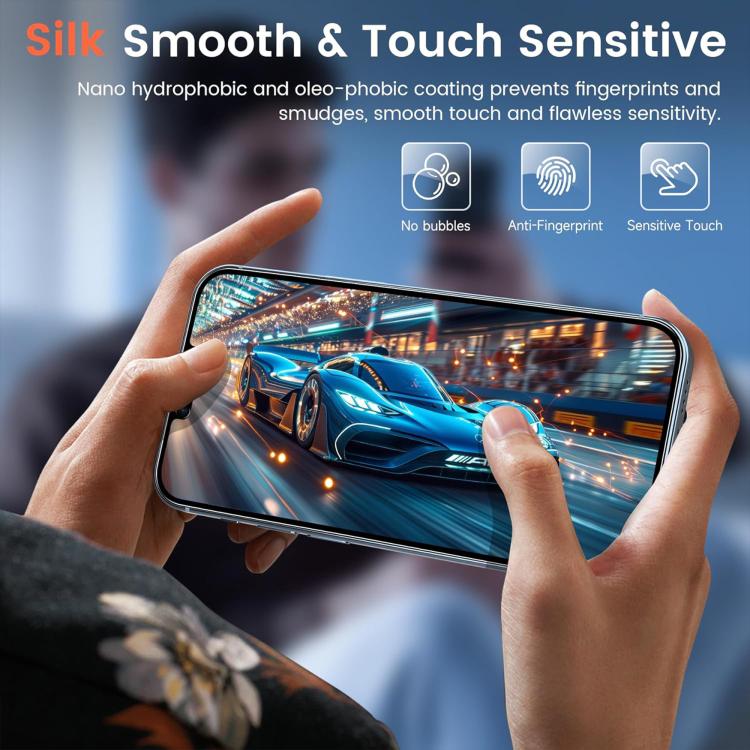 For iPhone 17 Pro 10pcs Kalebol High-Aluminum Screen-Printed Full-Coverage Black-Border Privacy Tempered Glass Film by Kalebol