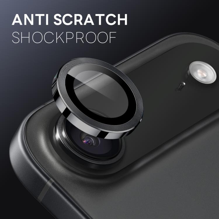 For iPhone Air NORTHJO Camera Lens Protector CD Metal Ring Tempered Glass Film(Black) by NORTHJO