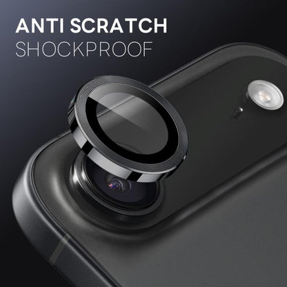 For iPhone Air NORTHJO Camera Lens Protector CD Metal Ring Tempered Glass Film(Black) by NORTHJO