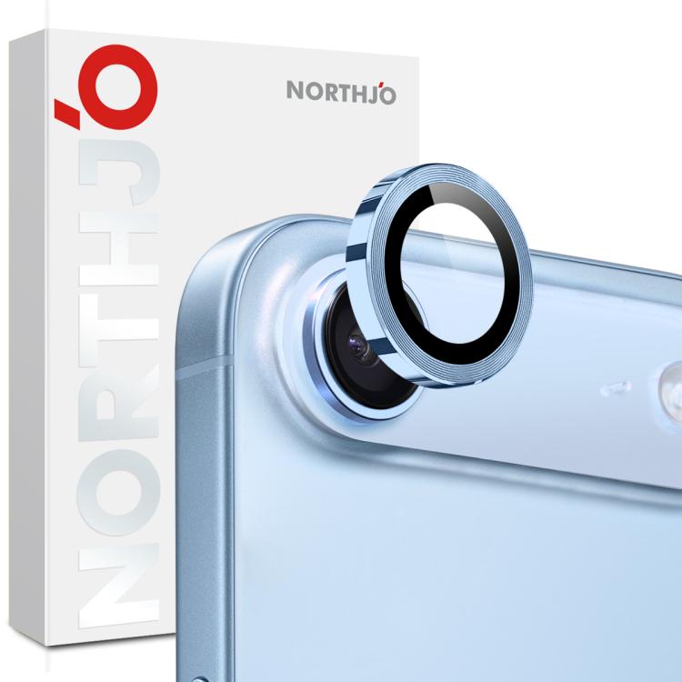 For iPhone Air NORTHJO Camera Lens Protector CD Metal Ring Tempered Glass Film(Blue) by NORTHJO