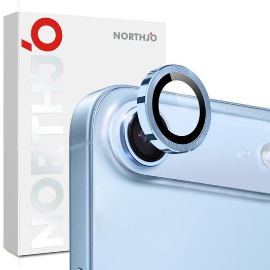 For iPhone Air NORTHJO Camera Lens Protector CD Metal Ring Tempered Glass Film(Blue) by NORTHJO