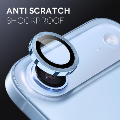 For iPhone Air NORTHJO Camera Lens Protector CD Metal Ring Tempered Glass Film(Blue) by NORTHJO