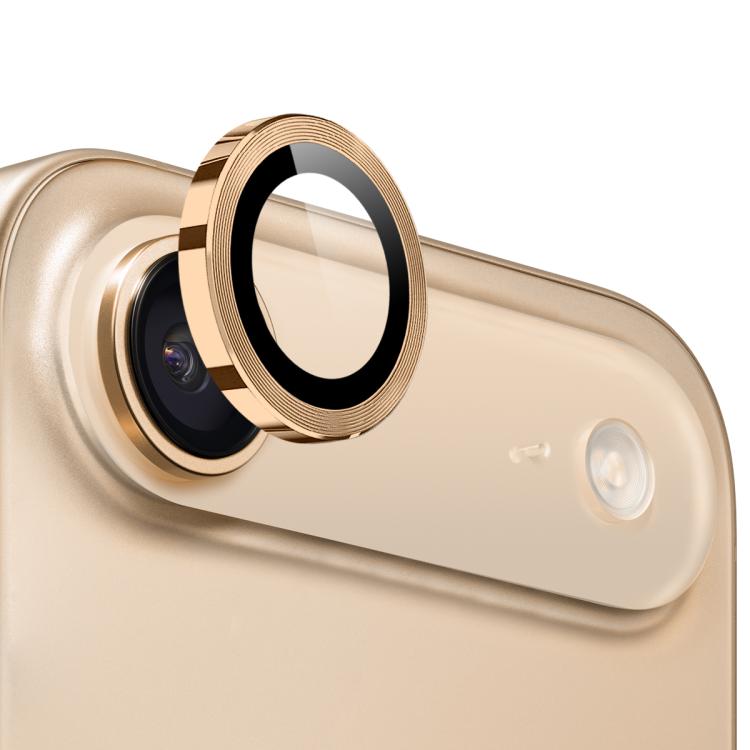 For iPhone Air NORTHJO Camera Lens Protector CD Metal Ring Tempered Glass Film(Gold) by NORTHJO