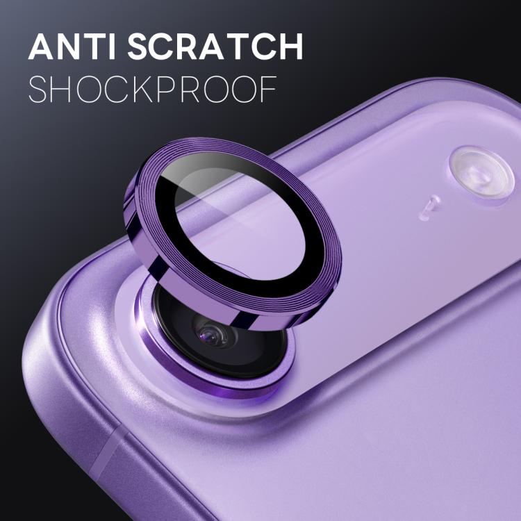 For iPhone Air NORTHJO Camera Lens Protector CD Metal Ring Tempered Glass Film(Purple) by NORTHJO