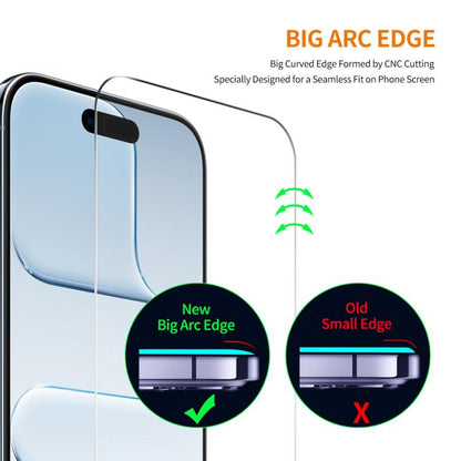 For iPhone Air 2pcs ENKAY Thickened Glue No White Edge 9H Big Arc Edge High Aluminum-silicon Tempered Glass Film by ENKAY
