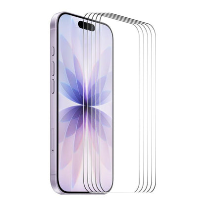 For iPhone 17 5pcs ENKAY Thickened Glue No White Edge 9H Big Arc Edge High Aluminum-silicon Tempered Glass Film by ENKAY