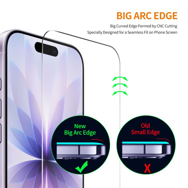 For iPhone 17 5pcs ENKAY Thickened Glue No White Edge 9H Big Arc Edge High Aluminum-silicon Tempered Glass Film by ENKAY