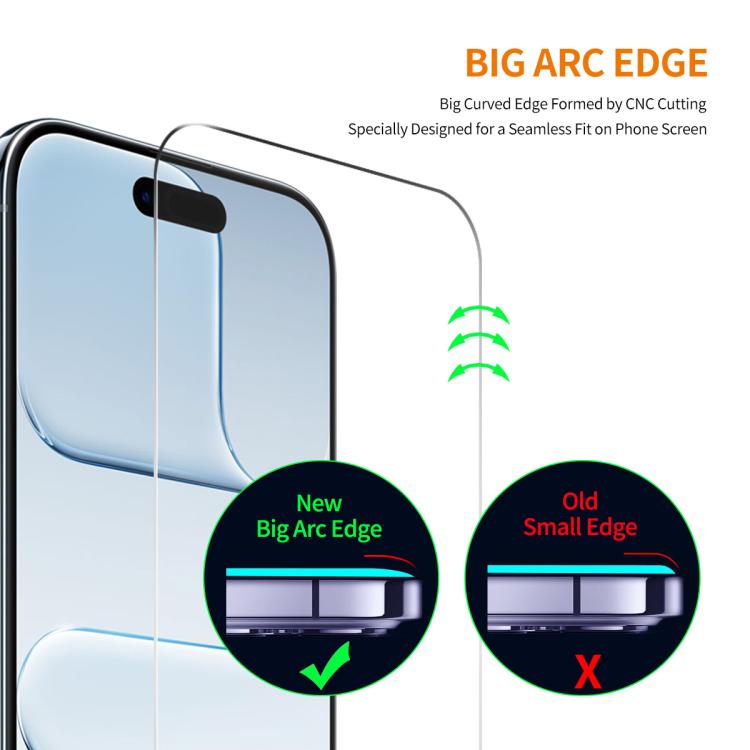 For iPhone Air 5pcs ENKAY Thickened Glue No White Edge 9H Big Arc Edge High Aluminum-silicon Tempered Glass Film by ENKAY