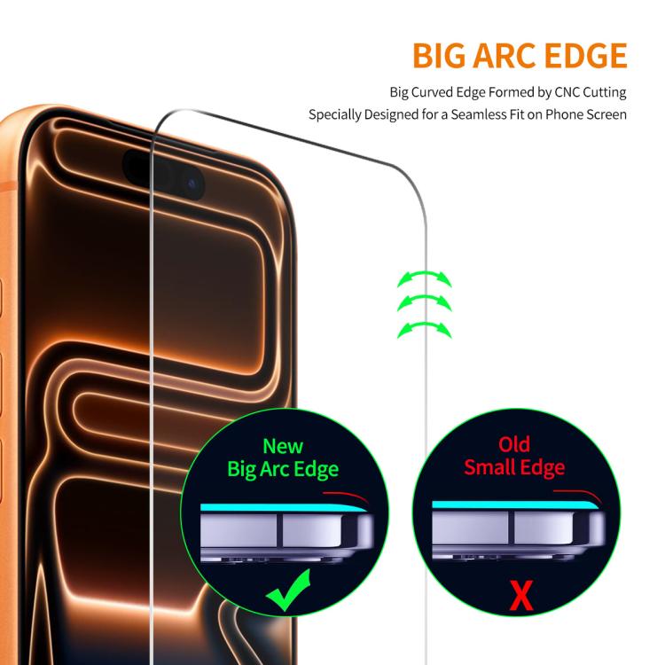 For iPhone 17 Pro Max 10pcs ENKAY Thickened Glue No White Edge 9H Big Arc Edge High Aluminum-silicon Tempered Glass Film by ENKAY