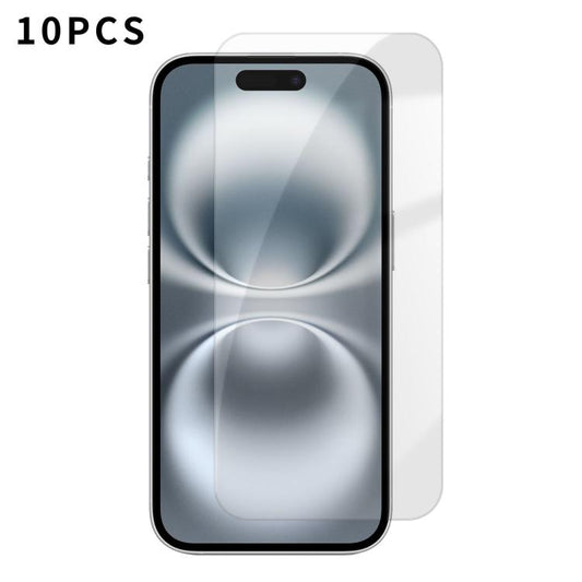 For iPhone 16 Plus Kalebol 10pcs High-Aluminum Semi-Screen Anti-Fingerprint HD Tempered Glass Film by Kalebol