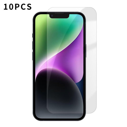 For iPhone 14 Kalebol 10pcs High-Aluminum Semi-Screen Anti-Fingerprint HD Tempered Glass Film by Kalebol