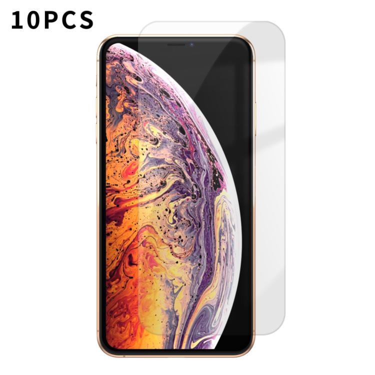 For iPhone XS Max Kalebol 10pcs High-Aluminum Semi-Screen Anti-Fingerprint HD Tempered Glass Film by Kalebol