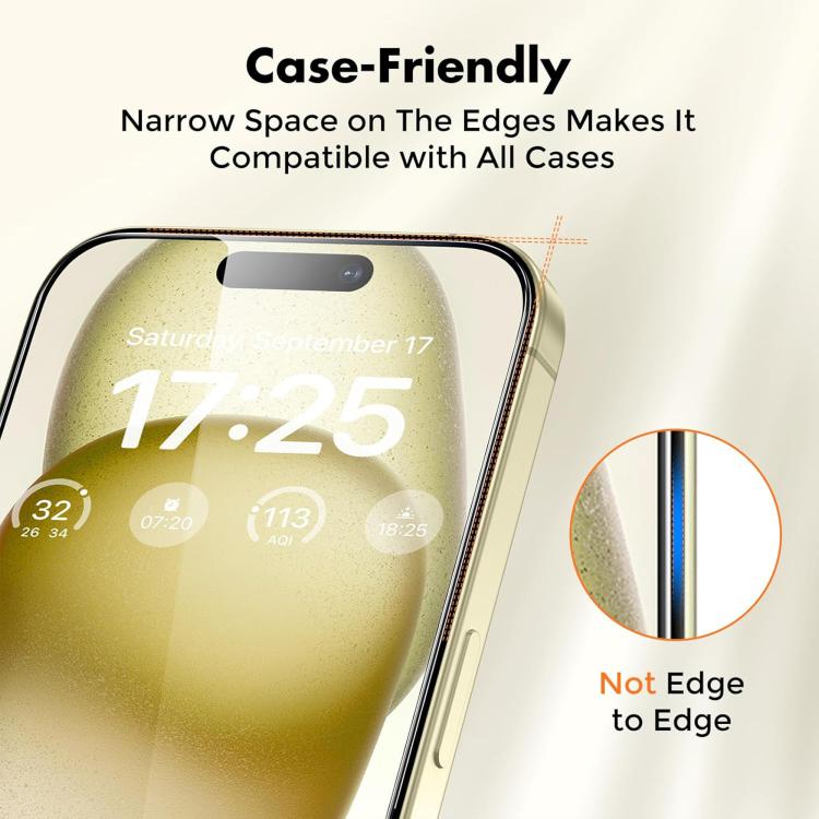 For iPhone 14 Pro Max Kalebol 10pcs High-Aluminum Semi-Screen Anti-Fingerprint HD Tempered Glass Film by Kalebol