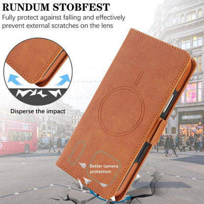 For iPhone 17 Pro Max Kalebol Strong Magnetic MagSafe Ring 2 In 1 Split Leather Phone Case(Brown) by Kalebol