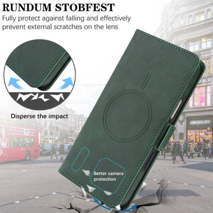 For iPhone 17 Pro Max Kalebol Strong Magnetic MagSafe Ring 2 In 1 Split Leather Phone Case(Green) by Kalebol