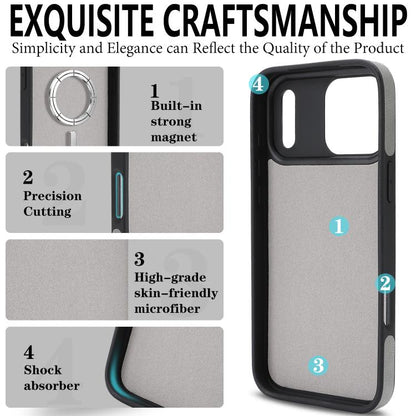 For iPhone 17 Pro Max Kalebol Strong Magnetic MagSafe Ring 2 In 1 Split Leather Phone Case(Gray) by Kalebol