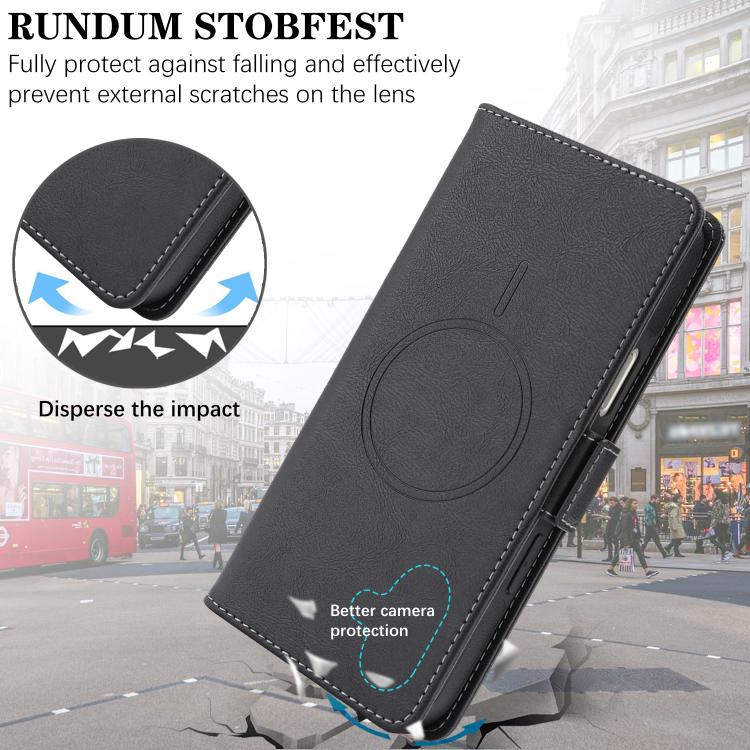 For iPhone 17 Kalebol Strong Magnetic MagSafe Ring 2 In 1 Split Leather Phone Case(Black) by Kalebol