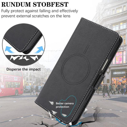 For iPhone 17 Kalebol Strong Magnetic MagSafe Ring 2 In 1 Split Leather Phone Case(Black) by Kalebol