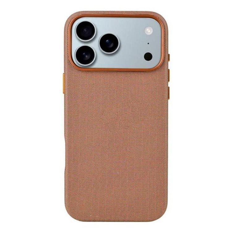 For iPhone 17 Pro Kalebol Fabric-Textured Perforated MagSafe PC Phone Case(Reddish Brown) by Kalebol