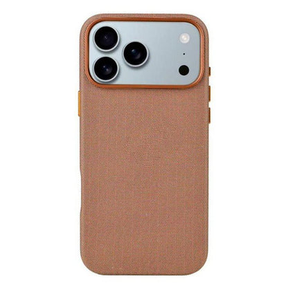 For iPhone 17 Pro Kalebol Fabric-Textured Perforated MagSafe PC Phone Case(Reddish Brown) by Kalebol