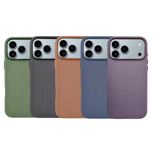 For iPhone 17 Pro Max Kalebol Fabric-Textured Perforated MagSafe PC Phone Case(Reddish Brown) by Kalebol