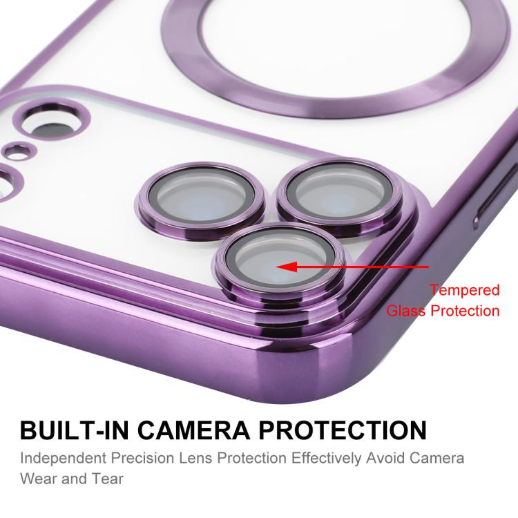 For iPhone 17 Pro Max ENKAY Hat-Prince Magsafe Electroplated TPU Clear Shockproof Phone Case(Purple) by ENKAY