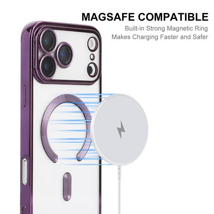 For iPhone 17 Pro ENKAY Hat-Prince Magsafe Electroplated TPU Clear Shockproof Phone Case(Golden) by ENKAY