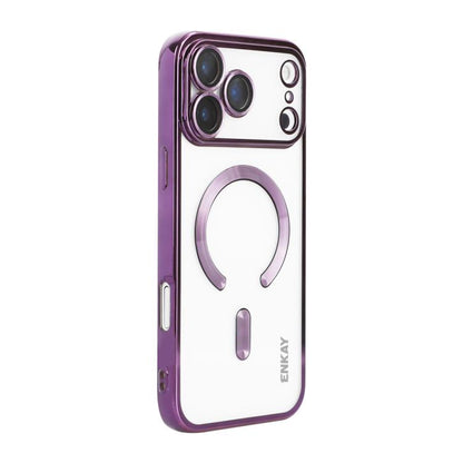 For iPhone 17 Pro ENKAY Hat-Prince Magsafe Electroplated TPU Clear Shockproof Phone Case(Purple) by ENKAY