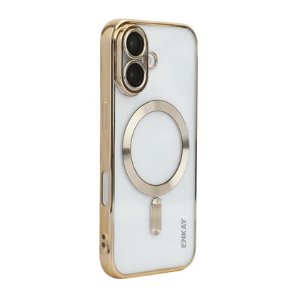 For iPhone 17 ENKAY Hat-Prince Magsafe Electroplated TPU Clear Shockproof Phone Case(Golden) by ENKAY