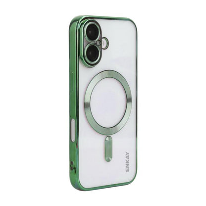 For iPhone 17 ENKAY Hat-Prince Magsafe Electroplated TPU Clear Shockproof Phone Case(Green) by ENKAY