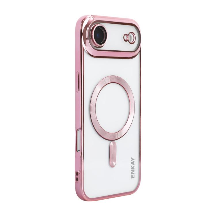 For iPhone Air ENKAY Hat-Prince Magsafe Electroplated TPU Clear Shockproof Phone Case(Pink) by ENKAY