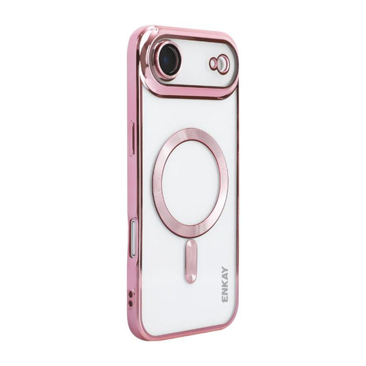 For iPhone Air ENKAY Hat-Prince Magsafe Electroplated TPU Clear Shockproof Phone Case(Pink) by ENKAY