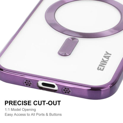 For iPhone Air ENKAY Hat-Prince Magsafe Electroplated TPU Clear Shockproof Phone Case(Black) by ENKAY