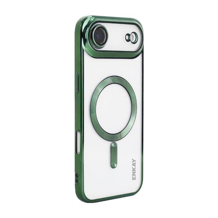 For iPhone Air ENKAY Hat-Prince Magsafe Electroplated TPU Clear Shockproof Phone Case(Green) by ENKAY