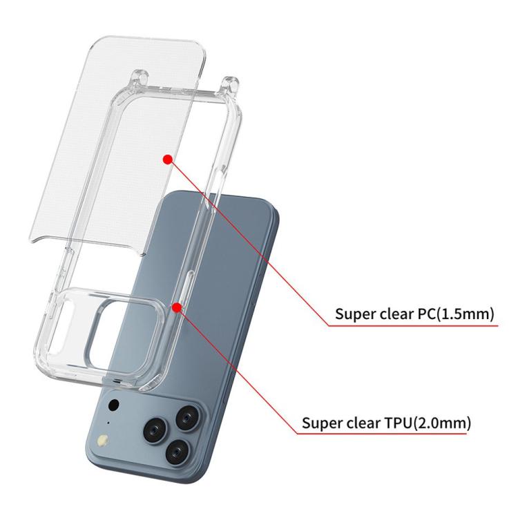 For iPhone 13 Pro Max Kalebol Minimalist Transparent Lanyard Integrated Phone Case(Transparent) by Kalebol