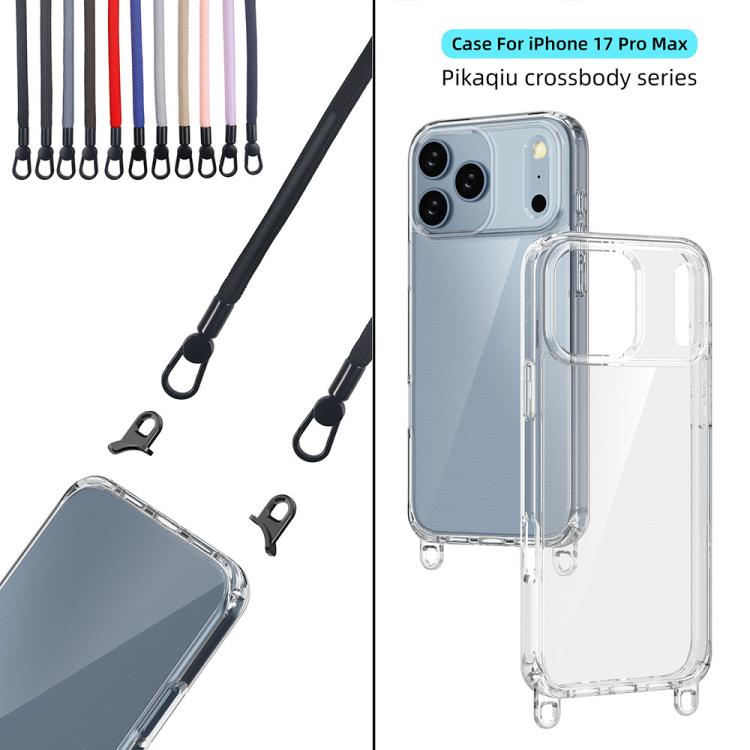 For iPhone 17 Pro Max Kalebol Minimalist High Transparency Multi Color Lanyard Hole Phone Case(Transparent) by Kalebol