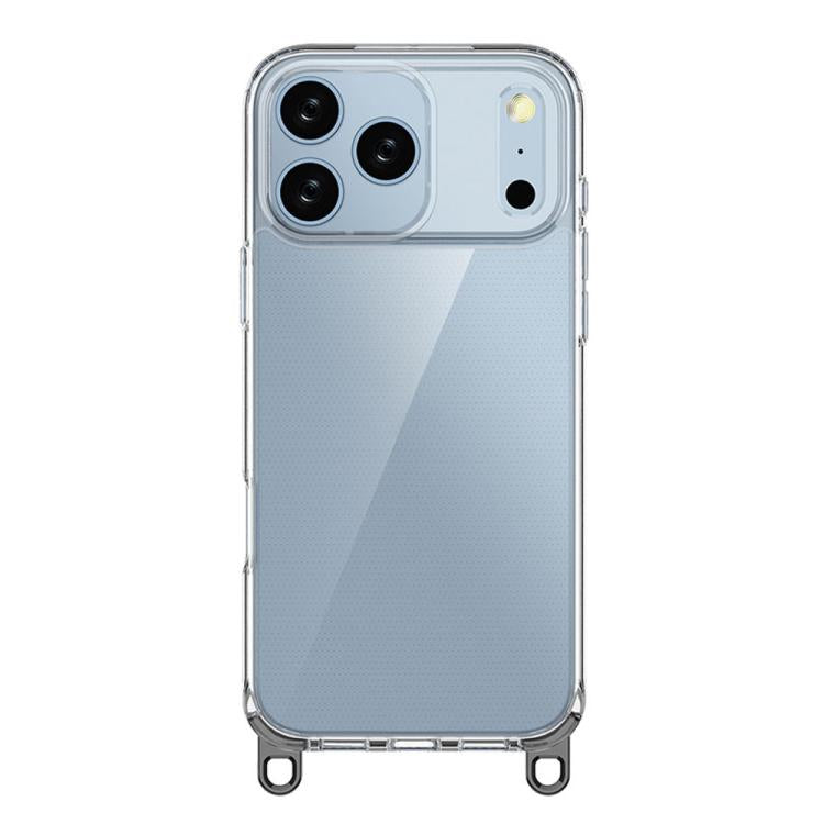 For iPhone 17 Pro Max Kalebol Minimalist High Transparency Multi Color Lanyard Hole Phone Case(Black) by Kalebol