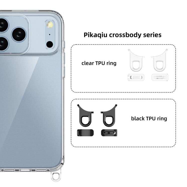 For iPhone 17 Pro Max Kalebol Minimalist High Transparency Multi Color Lanyard Hole Phone Case(Black) by Kalebol