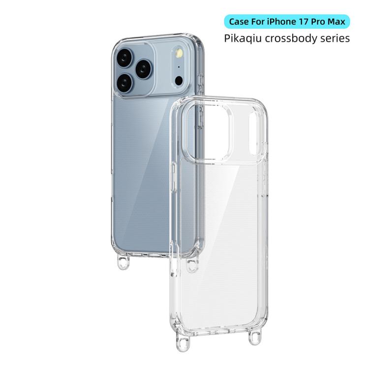 For iPhone 17 Pro Max Kalebol Minimalist High Transparency Multi Color Lanyard Hole Phone Case(Black) by Kalebol