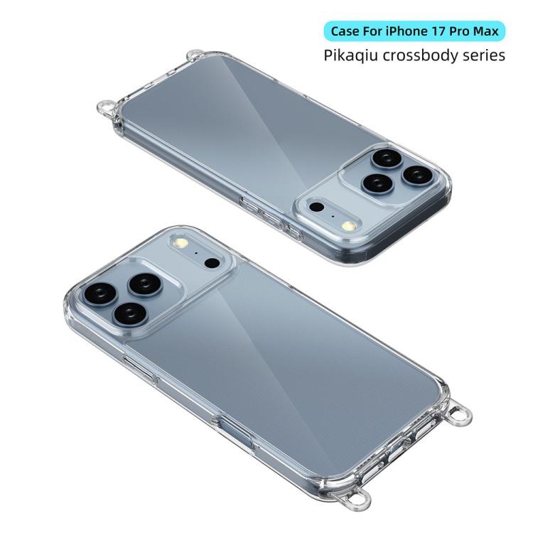 For iPhone 17 Pro Max Kalebol Minimalist High Transparency Multi Color Lanyard Hole Phone Case(Silver) by Kalebol