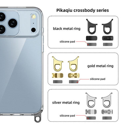 For iPhone 17 Pro Max Kalebol Minimalist High Transparency Multi Color Lanyard Hole Phone Case(Gold) by Kalebol