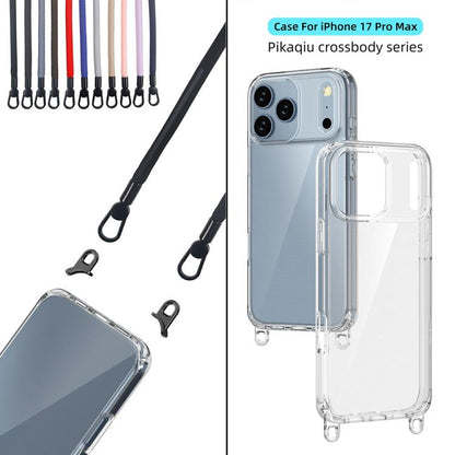 For iPhone 17 Pro Max Kalebol Minimalist High Transparency Multi Color Lanyard Hole Phone Case(Gold) by Kalebol