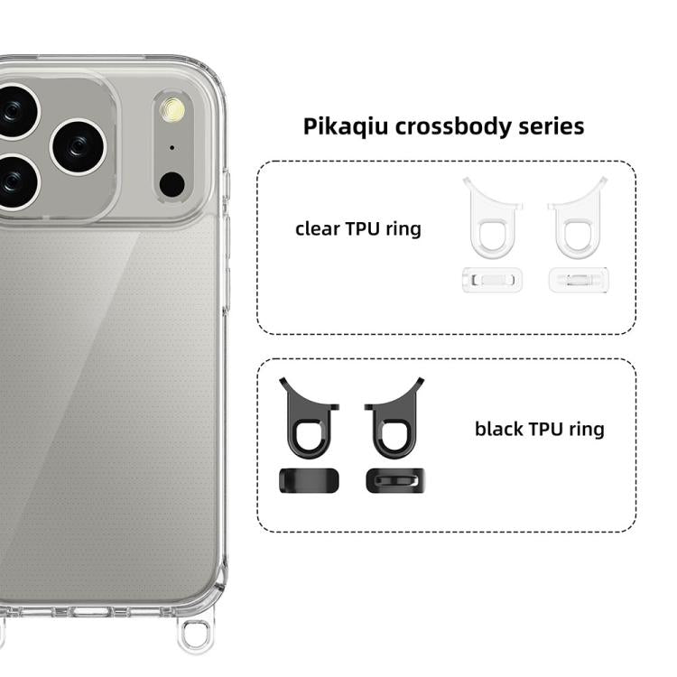 For iPhone 17 Pro Kalebol Minimalist High Transparency Multi Color Lanyard Hole Phone Case(Silver) by Kalebol