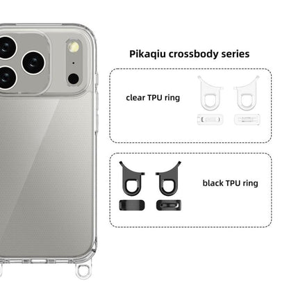 For iPhone 17 Pro Kalebol Minimalist High Transparency Multi Color Lanyard Hole Phone Case(Silver) by Kalebol
