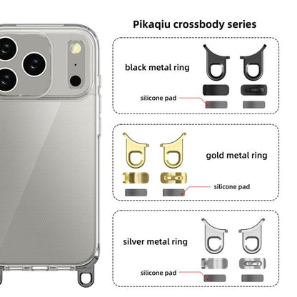 For iPhone 17 Pro Kalebol Minimalist High Transparency Multi Color Lanyard Hole Phone Case(Silver) by Kalebol
