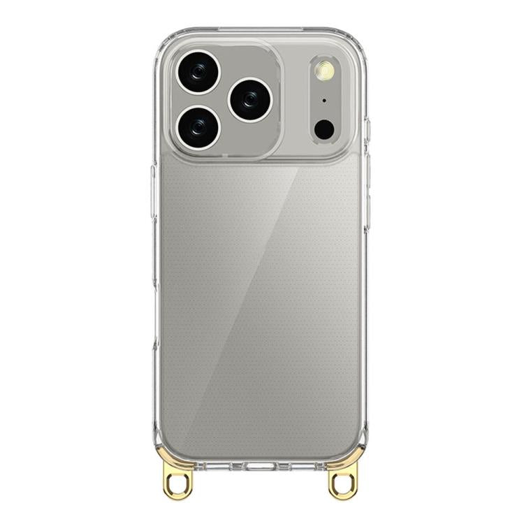 For iPhone 17 Pro Kalebol Minimalist High Transparency Multi Color Lanyard Hole Phone Case(Gold) by Kalebol