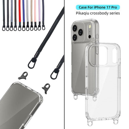 For iPhone 17 Pro Kalebol Minimalist High Transparency Multi Color Lanyard Hole Phone Case(Gold) by Kalebol